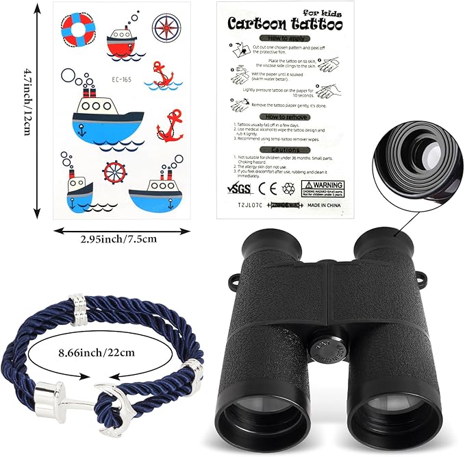 Yewong Kids Yacht Captain Sailor Costume Navy Admiral Uniform Hat Accessories Set for Halloween Birthday Boat Party