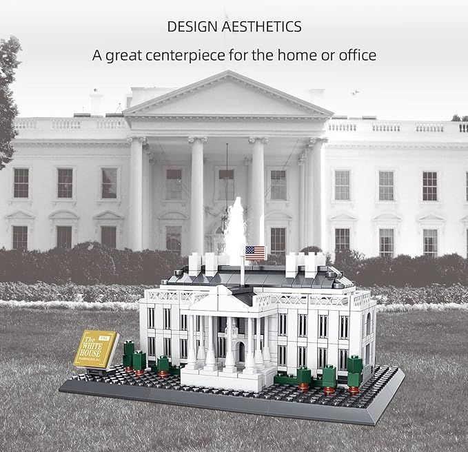 Liberty Imports White House Building Blocks Set, 770 Pieces Washington D.C. White House Famous Landmark Series - Architecture Bricks Toy Model for Kids and Adults