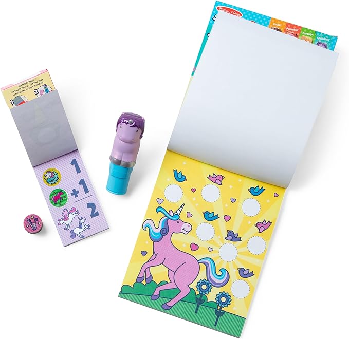 Melissa & Doug Sticker Wow! Sparkle Unicorn Bundle (Stamper w Book + Favorite Things Refill Pack)