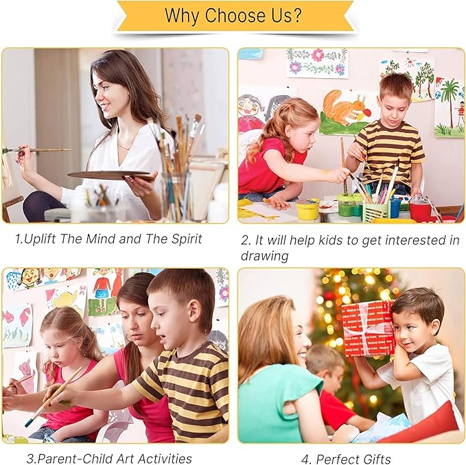 Paint by Numbers,DIY Oil Painting Kit for Kids – 12” x 16” Funny Elephant Pattern with Wooden Easel