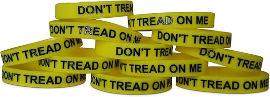 Novel Merk Don't Tread On Me 12-Piece Yellow Party Favor & School Carnival Prize Silicone Rubber Band Wristband Bracelet Accessory