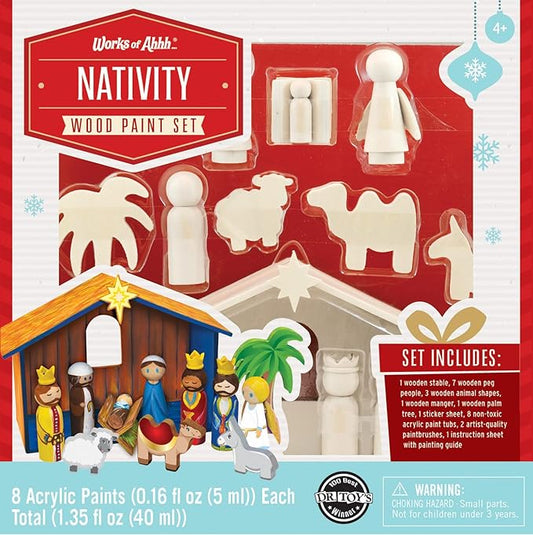 Works of Ahhh... Holiday Craft Set - Nativity Premium Wood Paint Kit