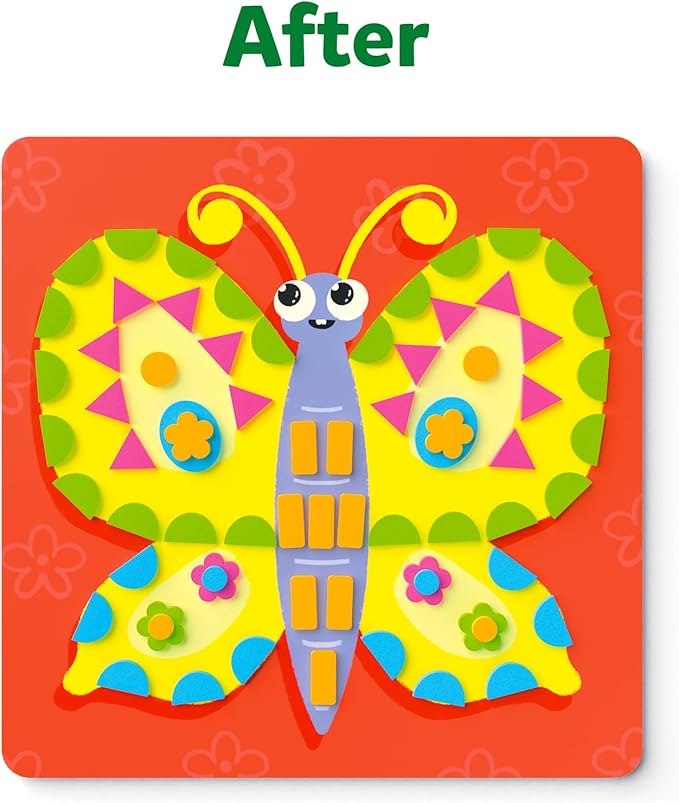 Skillmatics Art Activity - Fun with Foam Animals, No Mess Felt Sticker Art for Kids, 3D Foam Stickers, DIY Craft Kits, Gifts for Boys & Girls Ages 3, 4, 5, 6, 7