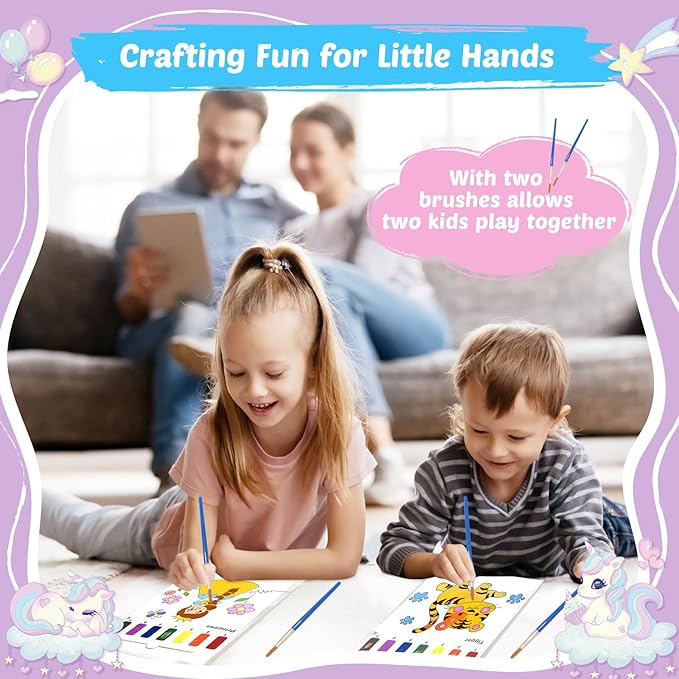 Watercolor Paint Books Set: 3 Pack Painting Books for Toddlers,Mess Free Coloring Book for 3 4 5 6 Years Old,Magic Book Art Craft Supplies for Christmas Travel Party Toy Gifts