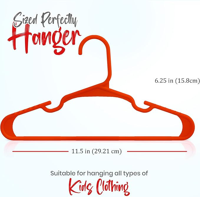 Utopia Home 40 Pack Kids Hangers - 11.5 Inch Plastic Baby Hangers for Closet - Childrens Hanger for Clothes & Infant Hanger for Closet - Ideal for Everyday Standard Use (Red)