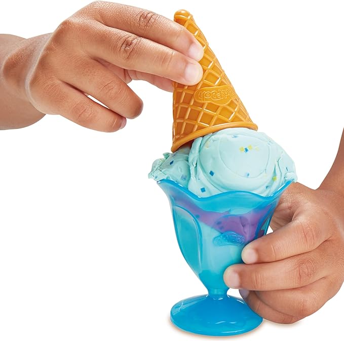 Play-Doh Kitchen Creations Ice Cream Party Set, 22 Tools & 6 Colors, 2-Ounce Cans, Preschool Toys, Easter Gifts for Girls & Boys, Ages +3 (Amazon Exclusive)