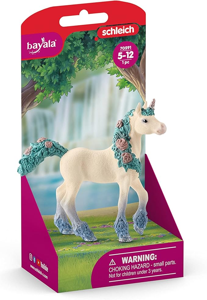 Schleich bayala Unicorn Toys for Girls and Boys, Flower Unicorn Foal Toy Figurine, Ages 5+