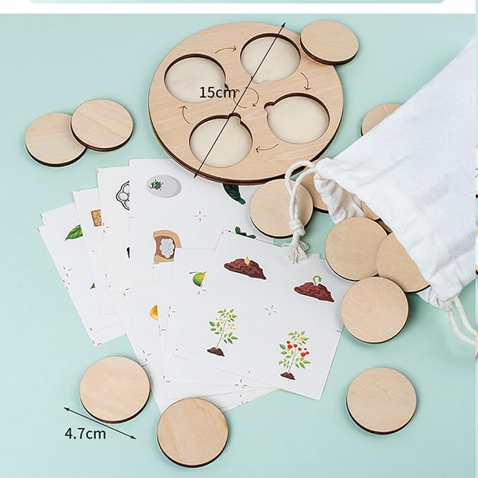 Wooden Life Cycle Toy Tray for Kids, Learning & Educational Toys Puzzles for Toddler, Montessori Homeschool Preschool Science Learning Activities Toys for Age 3 4 5 6 7 8+