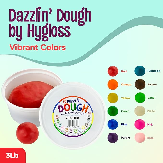 Hygloss Play Modeling Dough - Red and Green Dough Unscented - Safe & Non-Toxic for Kids Arts & Crafts - Party Favors - Classroom Supplies - 6lb Total