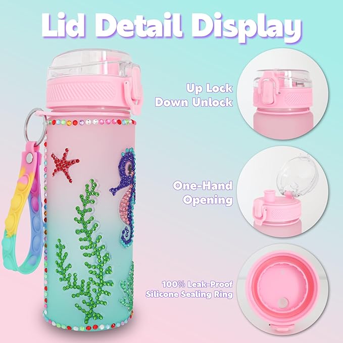 Gifts for Girls 4-12, Decorate Your Own Water Bottle Kits for Girls, Unicorn Diamond Crafts Painting Toys, Kids Water Bottle for School, Christmas and Birthday Gifts Toys for Girls