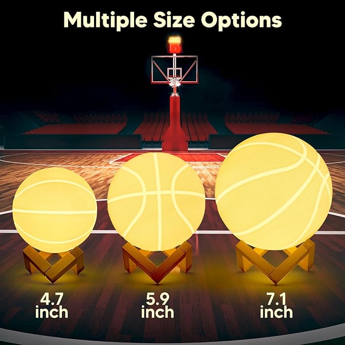 Paint Your Own Basketball Lamp Kit,16 Colors 7.1 Inch DIY 3D Basketball Night Light,Arts and Crafts for Kids Ages 4-12,Art Supplies for Kids Girls Boys Birthday Gifts