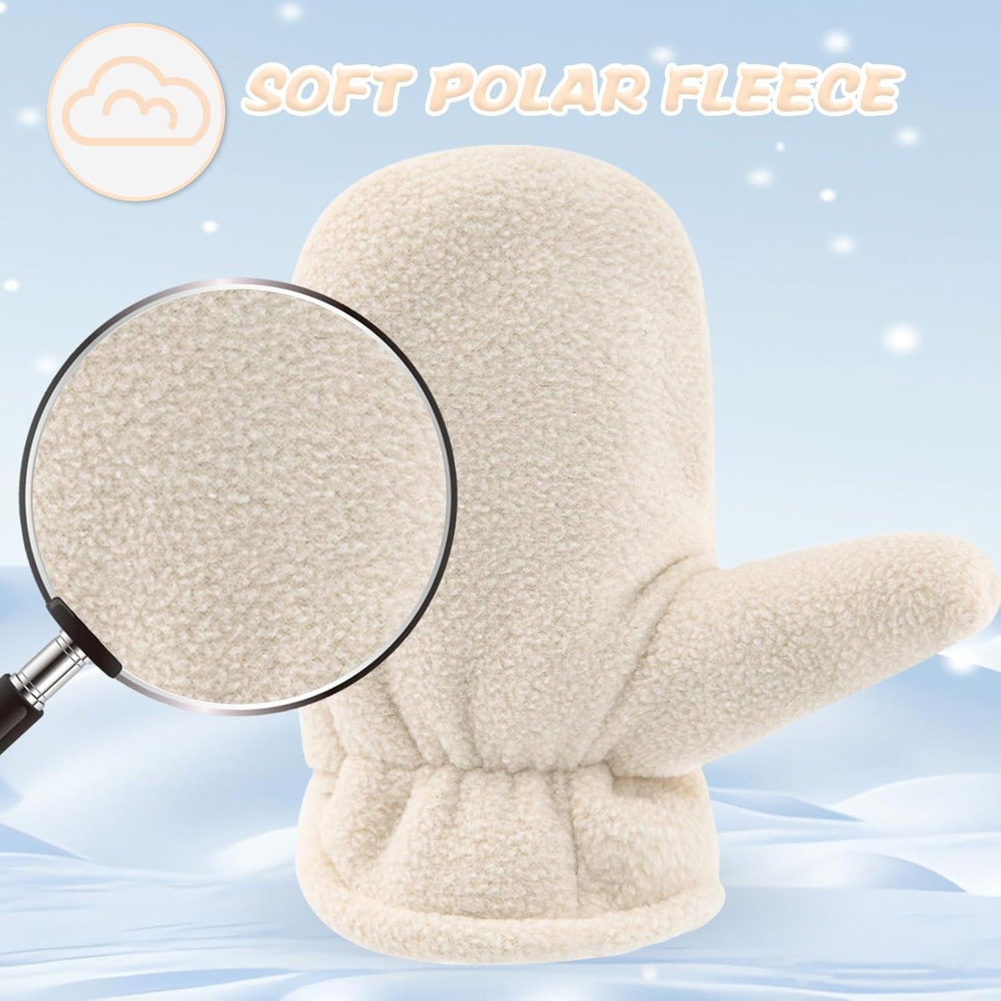 BAVST Baby Toddler Winter Mittens Girls Warm Fleece Lined Gloves Kids Sherpa Lined Mittens for Boys