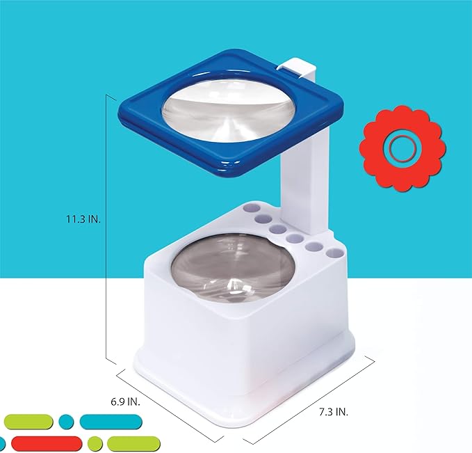 Discovery Kids Art Projector with Six Dry Erase Markers and 10 Reusable Drawing Discs, Draw on Reusable Transparent Sheets, Magnify and Project Art onto Ceilings, Walls, and More