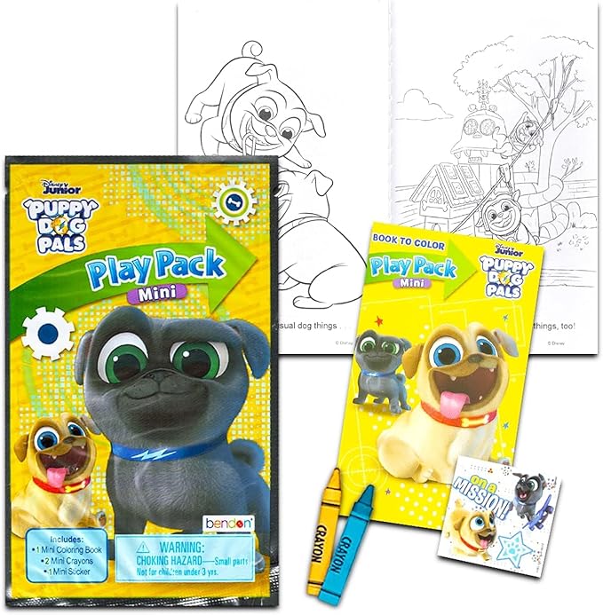 Puppy Dog Pals Coloring Book Super Set ~ Set of 2 Puppy Dog Pals Activity Books with Bonus Play Pack (Puppy Dog Pals Party Supplies Bundle)