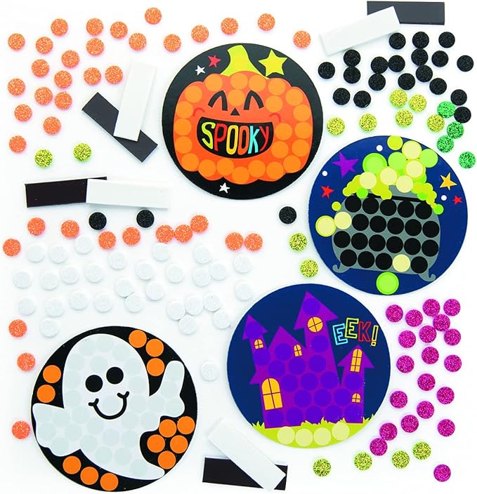 Fun Express Halloween Glitter Mosaic Magnet CK-12 - Craft Kits - 12 Pieces