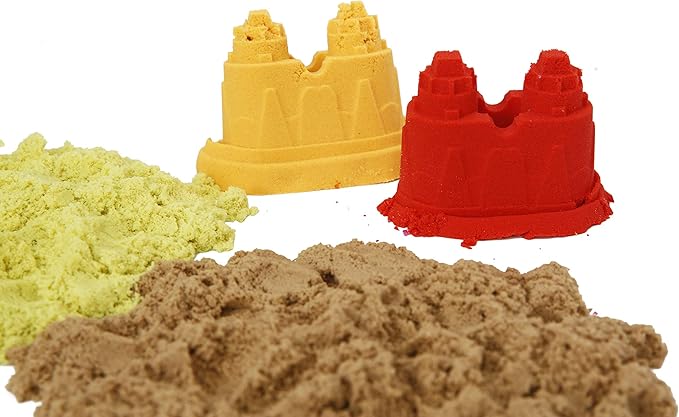 Dynamic Play Sand Art [10 Pack] Arts and Crafts for Kids | Multi Color Combo Kit Play Sand with Castle Molds Containers | Stress Relief Toys for Kids and Adults | Party Favors