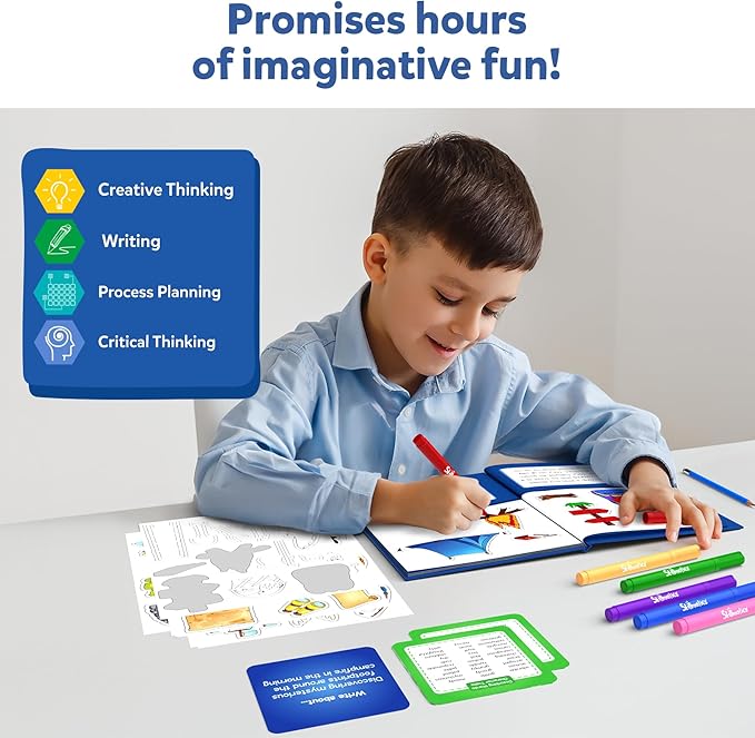 Skillmatics Storybook Art Kit - All My Adventures Art Kit for Kids, Write & Create Storybooks, Creative Activity for Boys & Girls, DIY Kit, 150+ Stickers, Gifts for Ages 5, 6, 7, 8, 9, 10