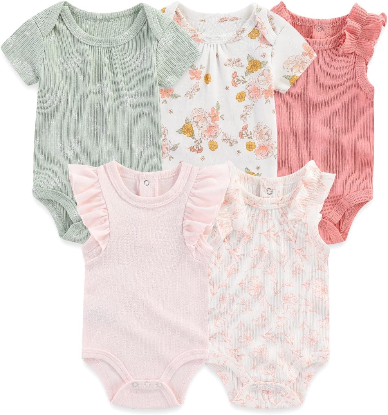 Unisex Baby Boy Girl Bodysuits Sets 20 Pack Cotton Casual New Born Clothes Comfort Infant Outfit Essentials