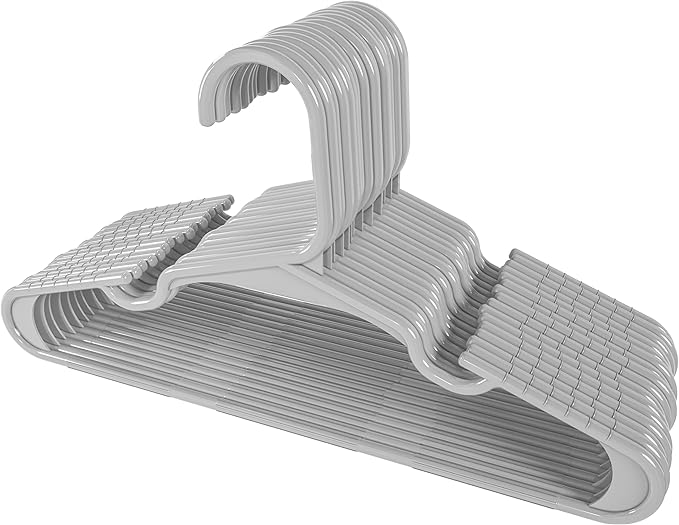 Utopia Home 20 Pack Kids Hangers - 11.5 Inch Plastic Baby Hangers for Closet - Childrens Hanger for Clothes & Infant Hanger for Closet - Ideal for Everyday Standard Use (Gray)