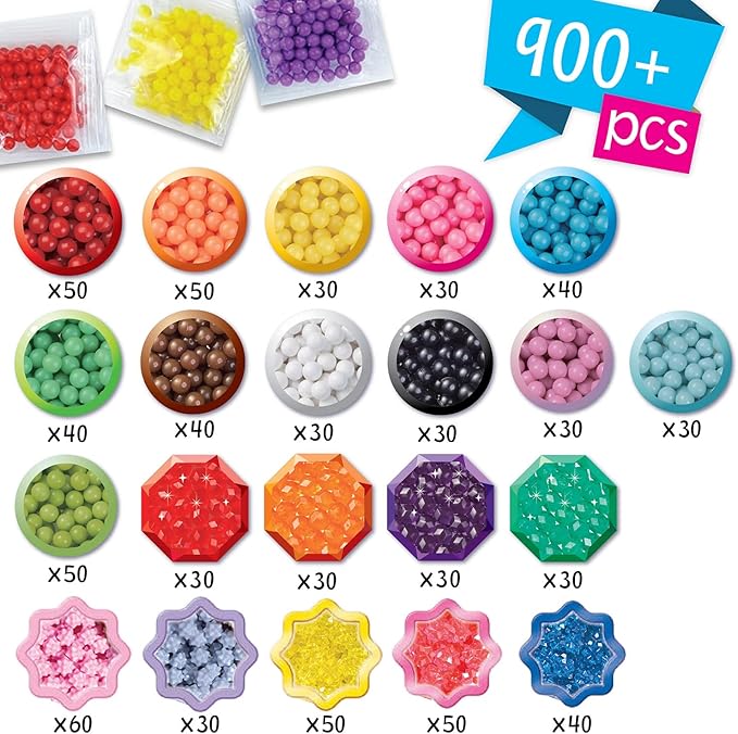 Aquabeads Beginners Carry Case - Fun and Creative Arts & Crafts Bead Kit for Kids Ages 4 and Up - Includes Over 900 Beads