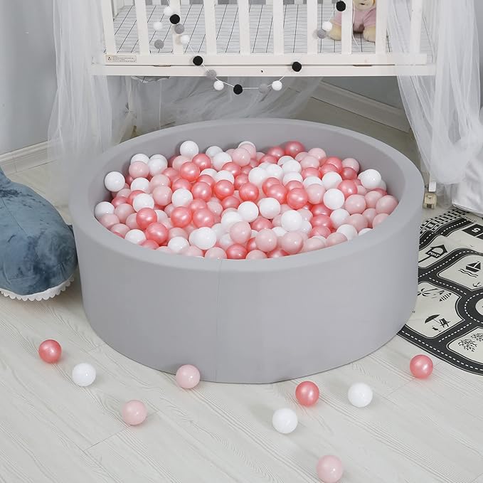 GOGOSO Ball Pit Balls 100 - Crushproof Plastic Balls for Babies Toddlers Kids Children for 1 2 3 4 5 Years Old,2.15inches Red Pink White