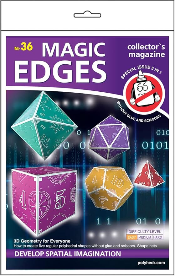 Polyhedra Magic Edges. Set #4 / The Simplest Polyhedra. 3D Paper Model Kits. Platonic Solids. Archimedean Solids. Prisms. Pyramids.