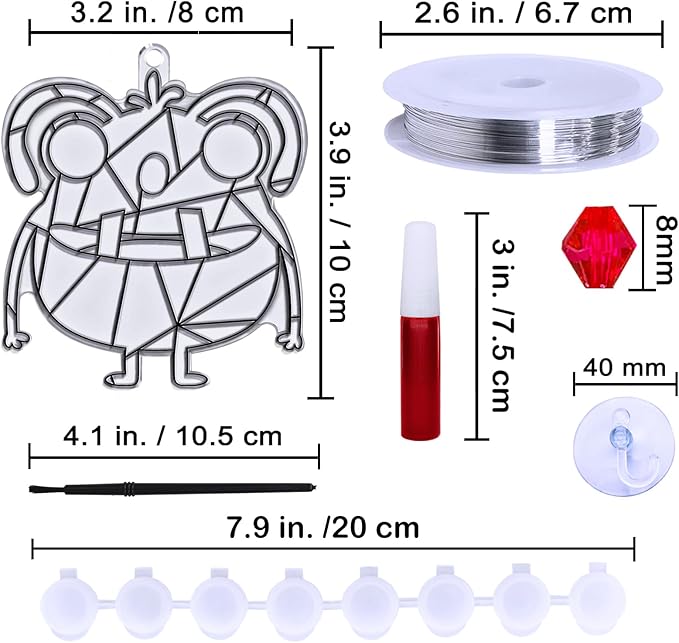 Winlyn 27 Sets Halloween Craft Kits Fall Crafts Monster Suncatchers Ornaments Decorations DIY Window Paint Art Suncatchers Hanging Monster Sun Catchers for Kids Classroom Party Activities