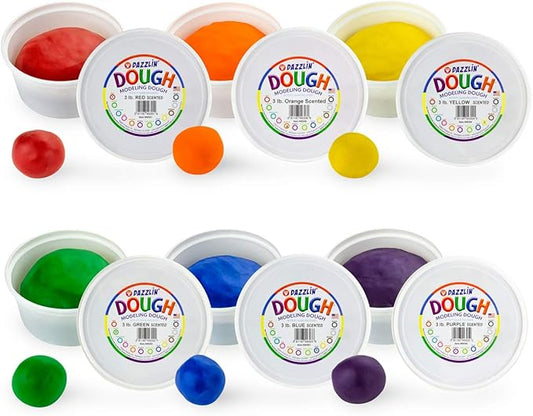 Hygloss Play Modeling Dough - 18lb. Dough Scented - Safe & Non-Toxic for Kids Arts & Crafts - Party Favors - Classroom Supplies, 6 Assorted Colors
