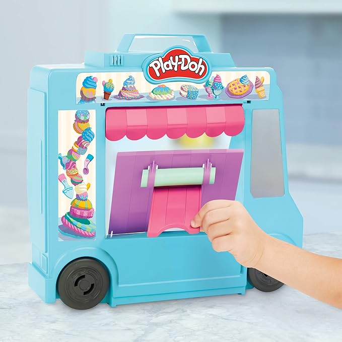 Play-Doh Kitchen Creations Ice Cream Truck Toy Playset for Kids, 20 Play Kitchen Accessories, 5 Colors, Preschool Toys for 3 Year Old Girls and Boys and Up