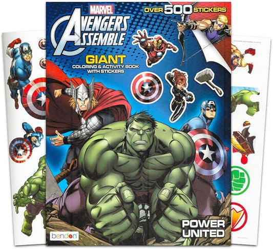 Marvel Avengers Coloring & Activity Book with Stickers ~ Over 500 Stickers ~ Captain America, Iron Man, Hulk, Thor, and More!