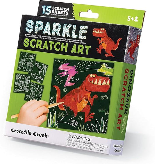 CROCODILE CREEK Dinosaur Sparkle Scratch Art 6 Piece Set, 1 EA