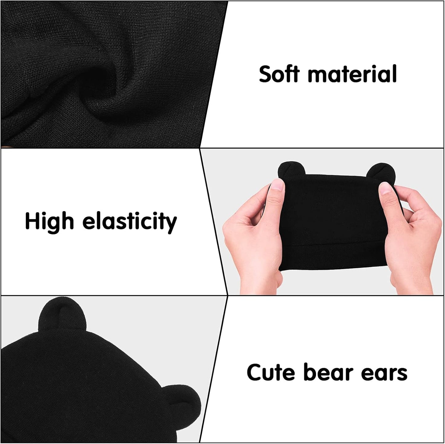 Geyoga 6 Pieces Newborn Baby Hat Bear Ears Infant Caps Baby Boy Girl Toddler Hats Infant Beanie Caps for 0-3 Months