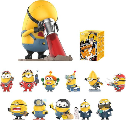 POP MART Universal Despicable Me 4 Series Figures, Universal Blind Box Figures, Random Design Action Figures Collectible Toys Home Decorations, Holiday Birthday Gifts for Boys and Girls, Single Box