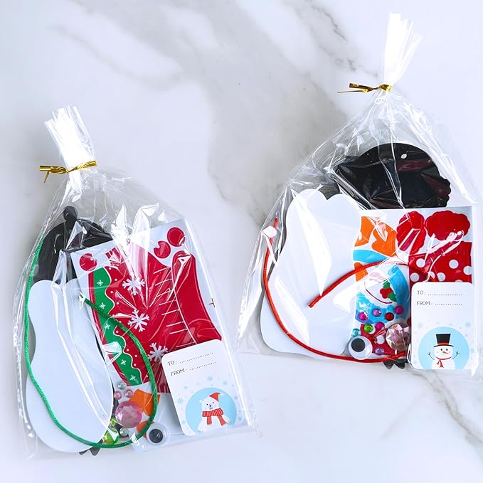 Winlyn 24 Sets Christmas Craft Kits Winter Crafts DIY Christmas Penguin Ornaments Decorations Art Sets Foam Penguin Christmas Stickers for Kids Holiday Festive Home Classroom Activities Party Favors