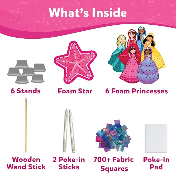 Skillmatics Art & Craft Activity - Poke-in Art Magical Princesses, Mess-Free Art for Kids, Craft Kits, DIY Activity, Valentine's Day Gifts for Girls & Boys Ages 4, 5, 6, 7, 8, 9