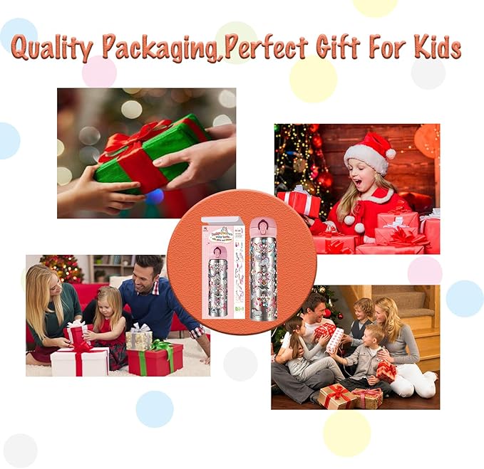 YOFUN Decorate Your Own Water Bottle with 11 Sheets of Unicorn Stickers & Glitter Gems, Craft Kit & Art Kit for Children, Gift for Girls Age 4 5 6 7 8 9 10 Years Old Kids, BPA Free Insulated (Silver)