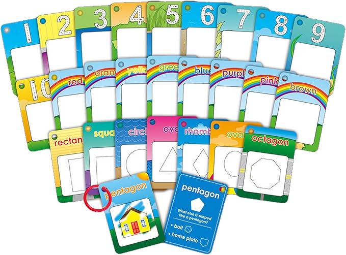 Water Painting Graffiti Book Card 26pcs Early Education Cognitive Cards Colouring Doodle Board 2 Magic Drawing Pens Games Toy for Toddlers Kids Baby – Number, Shapes and Colors