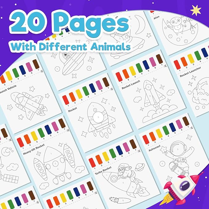 ZMLM Paint with Water Books for Kids - Easter Basket Stuffers Mess Free Coloring Activity for Toddlers - Arts & Crafts Gifts Toys for Valentines Birthday Christmas Boy Girls Ages 4 5 6 7 8(Sapce)