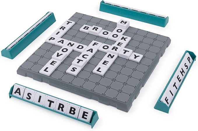 Spin Master Games, Upwords, The Stackable Word Game: 2023 Edition, Includes Rotating Board & Letter Tiles, Classic Crossword Activity for Kids & Family, 3-6 Players, for Ages 8+