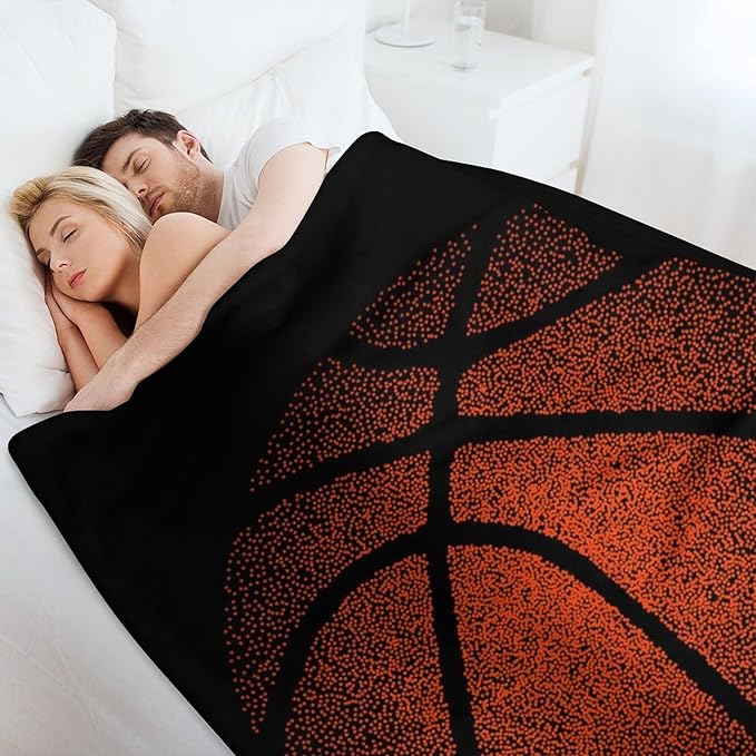 Basketball Throw Blanket - Soft Flannel Sports Basketball Blankets for Teens Adults Women Men Basketball Lovers - Warm Basketball Throw Blankets for All Season Lap, Chair, Sofa, Couch, Bed - 80"x60"