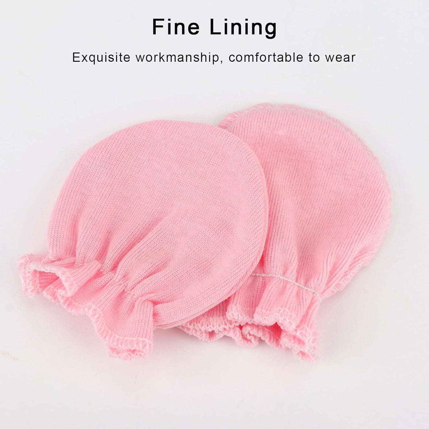 Newborn Baby Mittens No Scratch Cotton Elastic Wrist Gloves Infant Toddler Mittens for Baby Boy Girl 0-6 Months