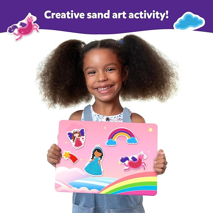 Skillmatics Art & Craft Activity - Sand-Tastic Art Unicorns & Princesses, Easter Basket Stuffers, Sand Art for Kids, Craft Kits & Supplies, DIY Creative Activity, Gifts for Ages 4, 5, 6, 7, 8, 9, 10