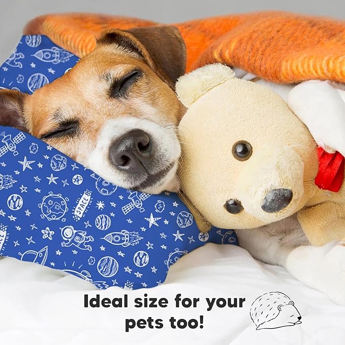 Toddler Pillow with Pillowcase - 13x18 My Little Dreamy Pillow, Organic Cotton Toddler Pillows for Sleeping, Kids Pillow, Travel Pillows,Mini Pillow,Nursery Pillow,Toddler Bed Pillow (Off to Space)