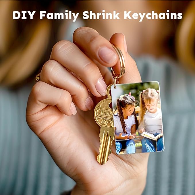 Auihiay Printable Shrink Plastic Sheet Kit, Include Heat Gun, UV Resin, UV Lamp, 20 PCS Printable Shrink Papers and Rich DIY Tools for Crafts Kids DIY Jewelry Making, DIY Christmas Ornaments