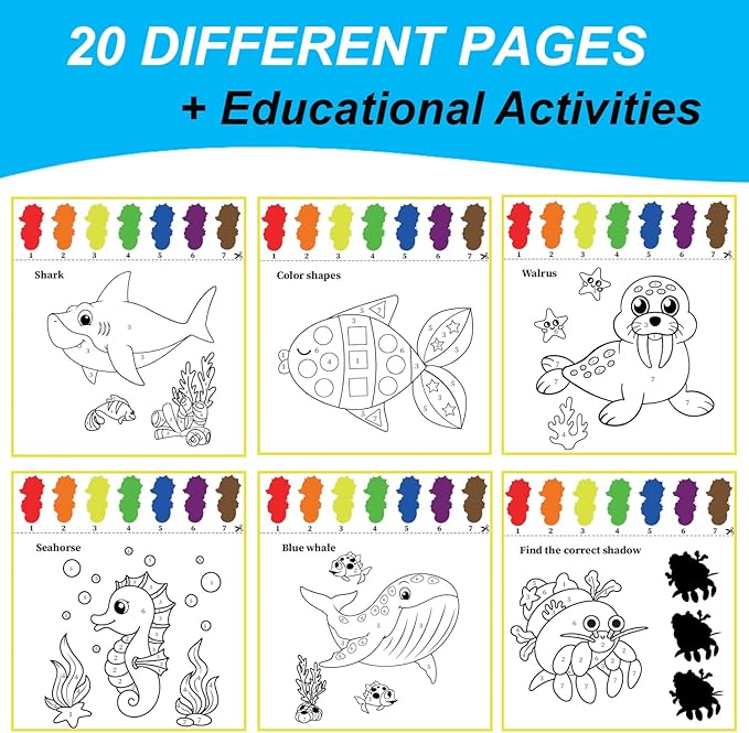 Paint with Water for Toddlers Ages 1-3 3-5 - Water Coloring Books for Kids - Toddler Arts and Crafts for Boys - Girl Project for 2 4 3 Year Old - Watercolor Painting Book - Kid Art Supplies Craft Kit