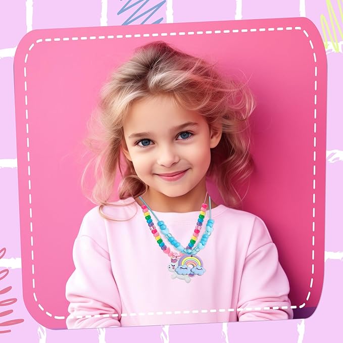 aowenxi Beads Jewelry Making Kits for Girls 4-6, Cute Charms DIY Arts Crafts Gifts Toys for Girls Birthday