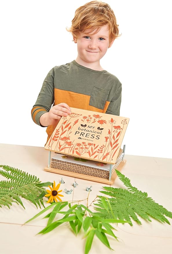 Tender Leaf Toys - My Botanical Press - 8.3 x 8.3 Inch 10 Layers Flower Press, DIY Dried and Preserved Flowers and Leaves, Plants Art & Crafts kit - Age 3+