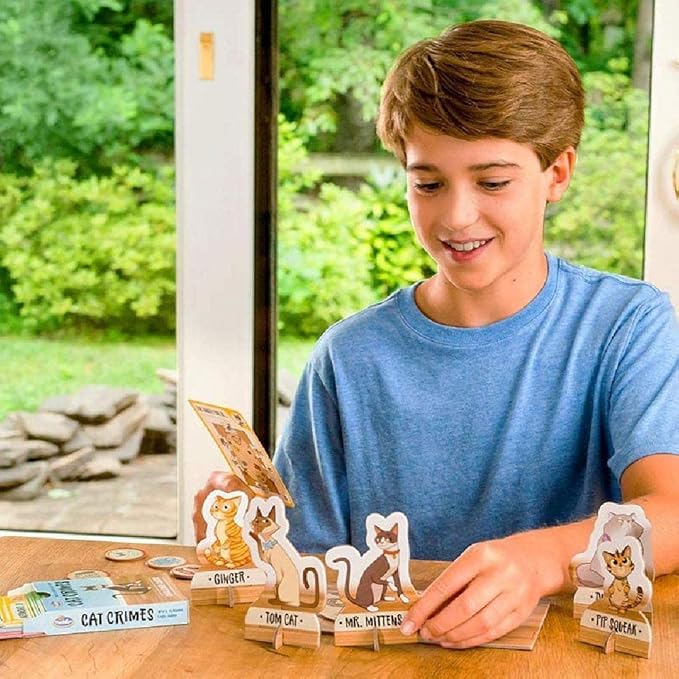 Think Fun Cat Crimes Brain Game and Brainteaser for Boys and Girls Age 8 and Up - A Smart Game with a Fun Theme and Hilarious Artwork, (1550)