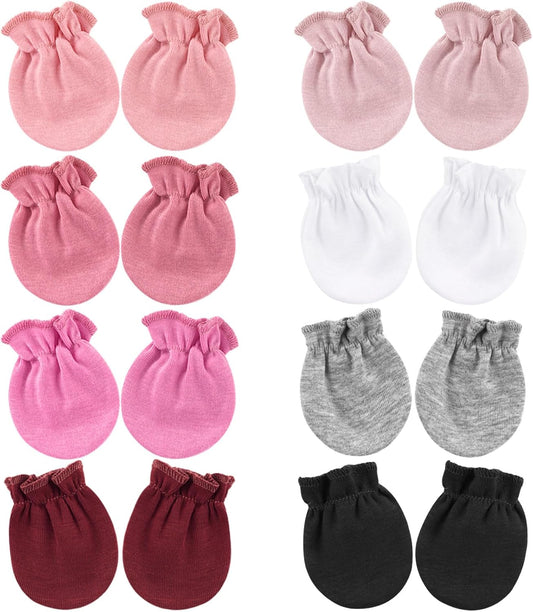 BQUBO Newborn Infant Toddler Mittens No Scratch Cotton Elastic Wrist Gloves Hypoallergenic for 0-6 Months Baby Boys Girls