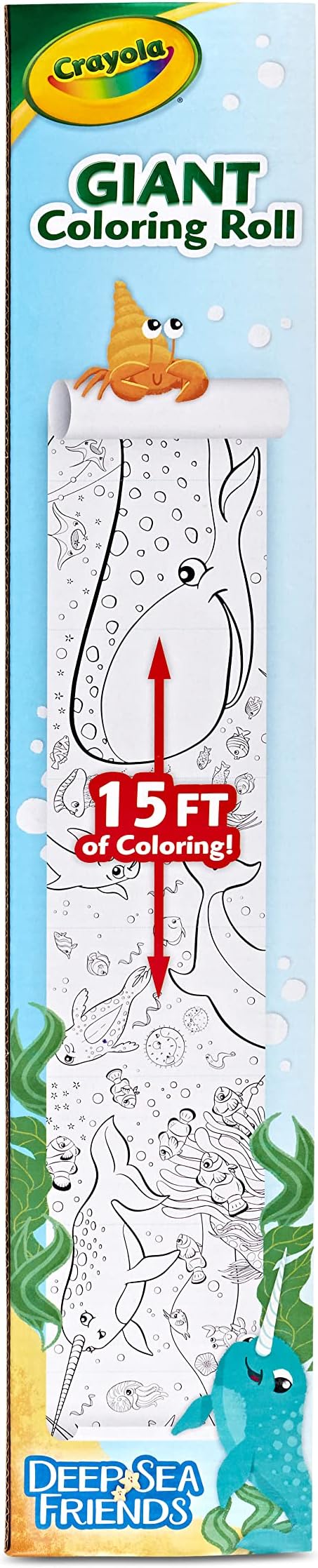 Crayola Giant Coloring Roll, 15 Perforated Ocean Coloring Pages, Gift for Kids, Ages 3, 4, 5, 6